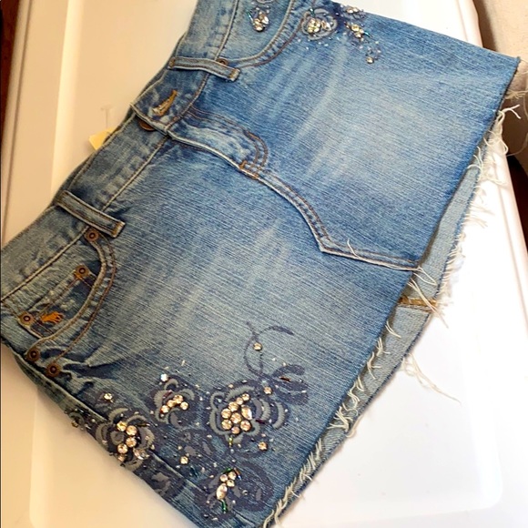 Abercrombie&Fitch Vintage Embellished Denim Skirt - Picture 1 of 6